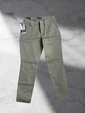 Banana Republic woman's green high rise twill pant size 4